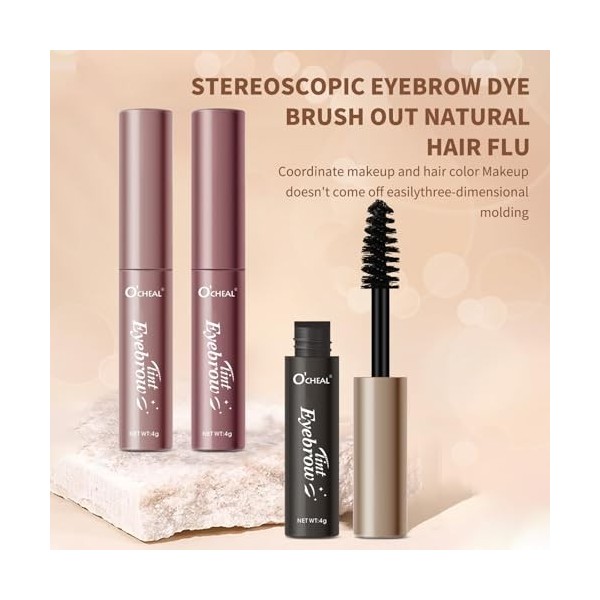 OCHEAL Brow Gel teinté imperméable longue tenue pour sourcils, résistant au transfert, résistant aux taches, séchage rapide,