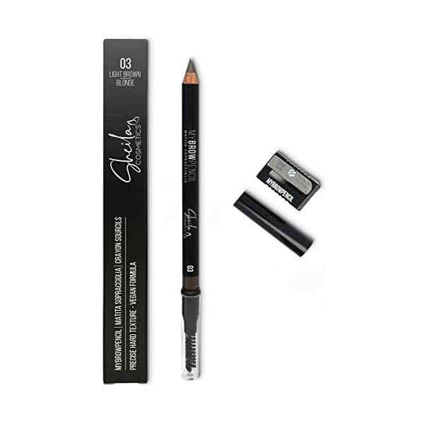 Sheila Cosmetics My Brow Pencil – Crayon à Sourcils à la Formule Solide – Testé Dermatologiquement – Avec Taille-crayon – Fab