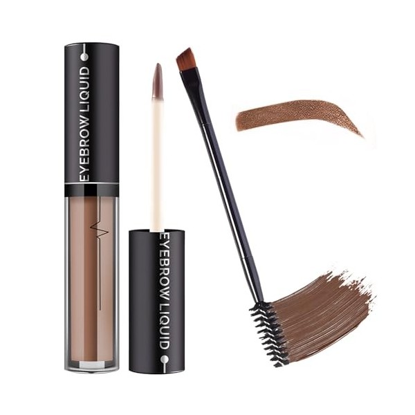 MOTIBACK Crème colorante pour sourcils avec brosse en spirale, encre imperméable et résistante à lessuyage 24 h, marron natu