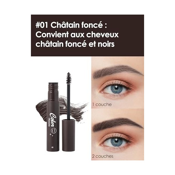 Erinde Mascara à Sourcils et Eyebrow Gel,Gel Haute Pigmentation,Résultat Précis et Naturel,Application Facile,Longue Tenue,Ré