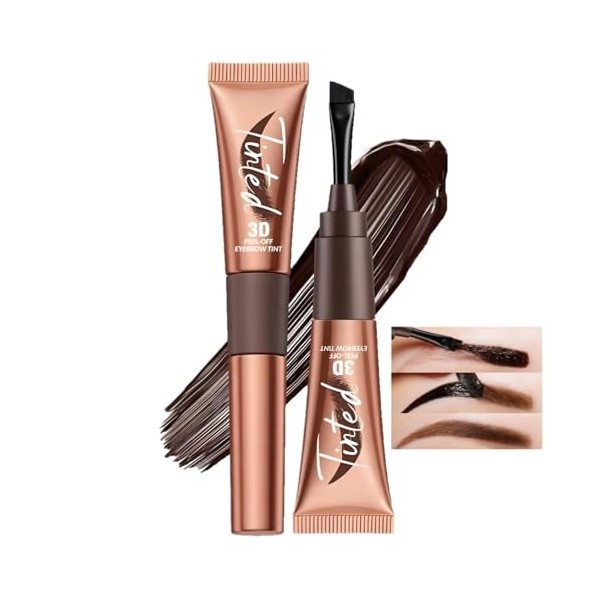 Teinture pour sourcils, teinture pour sourcils peel-off 3D, gel teinté waterproof pour sourcils, teinture semi-permanente pou