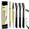 Culinavog Crayon à Sourcils Double Embout, Crayon à Sourcils 2 en 1 avec Gel avec 4 Pointes Fourchues, Livré avec 3 Rasoirs à...