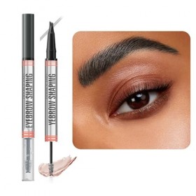 ZHITENG 2 en 1 Crayon à Sourcils, Crayon Microblading Sourcil avec Pointes Fourchette Eyebrow Pencil Résistant aux Taches Dur