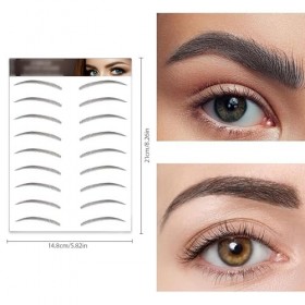 AWAVM 7 Feuilles Autocollants de Sourcils 4D Patch,Eyebrow Tattoos Stickers Autocollant Bionique pour Sourcils,Faux Sourcils 