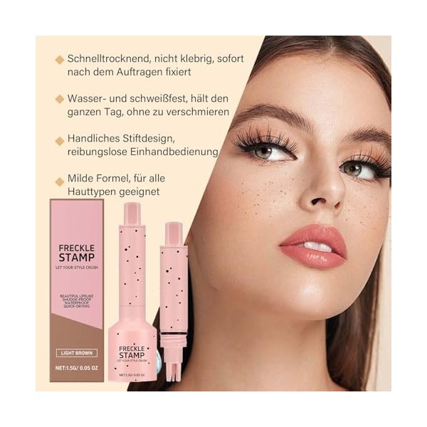 Stylo à taches de rousseur, stylo naturel Freckles Stamp réaliste pour le visage, séchage rapide, étanche, durable, tampon po