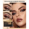Lot De 2 Poudre Maquillage Pour Kit Sourcils, Waterproof Longue Durée Teinture Sourcil, Marron Foncé/Marron Clair, Cadeau Pou