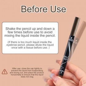 iwontalersy 2 pièces Crayon À Sourcils Double Embout 2 En 1,Crayon À Sourcils À 4 Pointes Microfourchues,Étanche À Leau,Bros