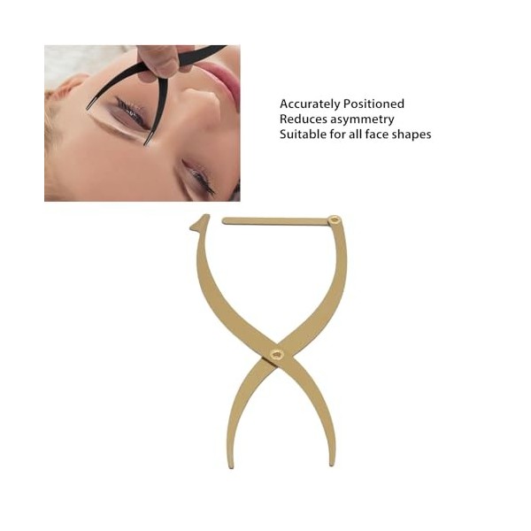 Règle de Pochoir à Sourcils, Règle de Maquillage des Sourcils en Acier Inoxydable, Outil de Mesure de Létrier à Sourcils pou ...