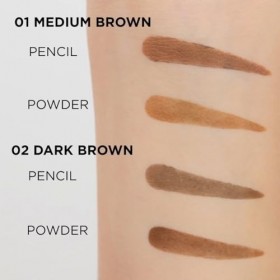 Eveline Cosmetics Kredka à Sourcils 3-en-1 avec Éponge et Brosse - Teinte 01 Moyen Brun Maquillage des sourcils