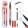 Crayon Sourcils Waterproof, Double Feutre sourcil Microblading Précision UltraFine, Effet Naturel, Longue Tenue, Brosse Inclu