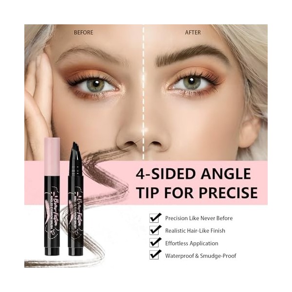 MOTIBACK Microblading Crayon à sourcils liquide, à séchage rapide et résistant aux frottements, pour traits semblables à des ...