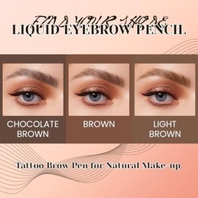 U-Shinein 3D Microblading - Crayon à sourcils - Imperméable et longue durée - Avec 4 micro pointes pour maquillage naturel - 