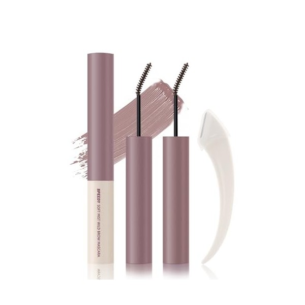 2Pcs Ultra-Fine Teinture Sourcil Kit, Brun Rosé Gel Sourcils Longue Tenue, Crayon Pommade Sourcil Waterproof Highly Pigmented