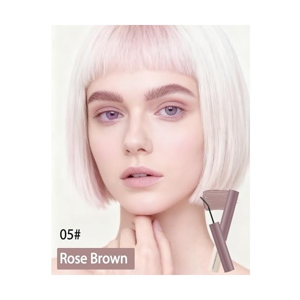 2Pcs Ultra-Fine Teinture Sourcil Kit, Brun Rosé Gel Sourcils Longue Tenue, Crayon Pommade Sourcil Waterproof Highly Pigmented