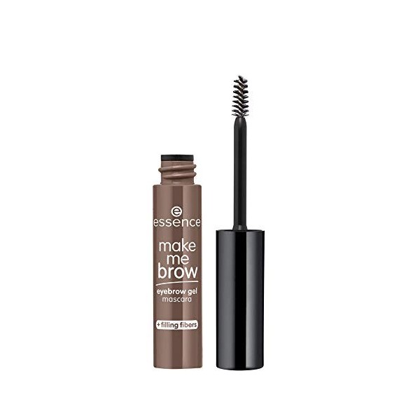 essence make me BROW eyebrow gel mascara, gel pour sourcils, 05, brun, définissant, gélifié, vegan, sans particules microplas...