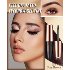 Gel Sourcils Peel Off, Gris-Marron Teinture Sourcils Tattoo Longue Durée, Waterproof et Anti-transfert, Durée de Vie de 3 Jou...