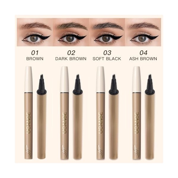 UCANBE Crayon Sourcil Microblading, Crayon Sourcils Waterproof avec Brosse Angulaire, Brosse Douce, Sourcils Maquillage Natur