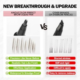 Anglicolor Crayon Sourcil 3 Minutes Pour Des Sourcils Parfaits,Crayon Sourcils Microblading Longue Tenue,Goupillon Sourcil Sé...