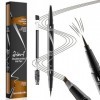 MOTIBACK Double tête Crayon Sourcil Micro-Fourchu à 4 Pointes Livré avec une brosse à sourcils et à cils - Imperméable Transp