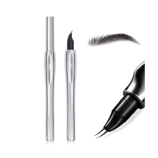 Crayon à Sourcil Magique 3D Sourcil Microblading avec 2 Pointes Fourchues Crayon à Sourcils Liquide Imperméable à leau & Lon