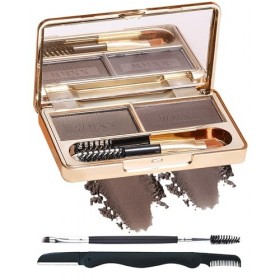 Eyebrow Powder Kit Waterproof,2 Couleurs Eyebrow Powder Palette,à Sourcils Longue Tenue Sourcil Maquillage Poudre Palette a S...