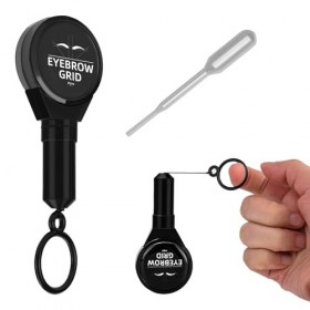 ATOMUS Chaîne de mesure de sourcils noirs chaîne dencre de mesure de sourcils extensible pour outil de mesure de beauté micr ...