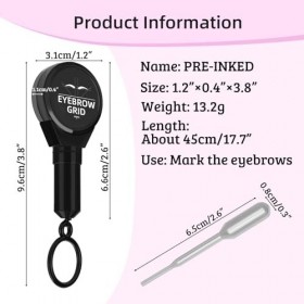 ATOMUS Chaîne de mesure de sourcils noirs chaîne dencre de mesure de sourcils extensible pour outil de mesure de beauté micr ...