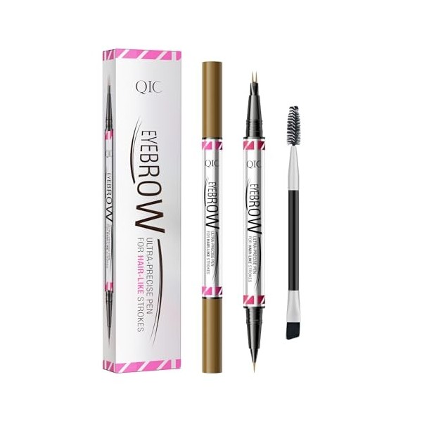 Crayon à sourcils 2 en 1, crayon à sourcils à deux extrémités et brosse à sourcils, durable et imperméable noir 