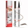 Crayon à sourcils microblading, stylo à sourcils 2 en 1 et gel scellant, maquillage pour sourcils ressemblant à des poils, br