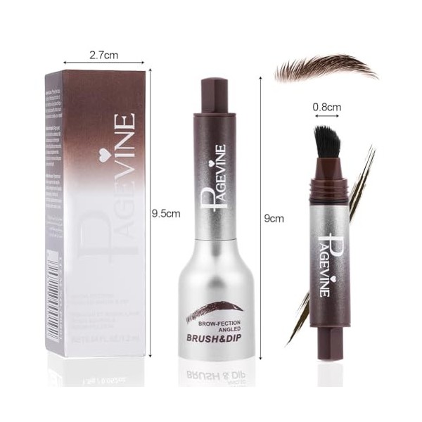 LOPHE Crayon à Sourcils Liquide Pinceau Coudé, Crayon à Sourcils à Gros Pinceau, Stylo à Sourcils Liquide à Séchage Rapide Lo