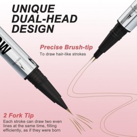 Crayon à Sourcils 3D Imperméable, Magique Crayon Sourcil Microblading avec 2 Pointes Fourchues, Crayon à Sourcils à Double Ex...