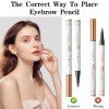 2 PCS Crayon Sourcil Waterproof, 3D Crayon Microblading Sourcil Longue Tenue Avec 4 Pointes Eyebrow Pencil Look Naturel Sourc