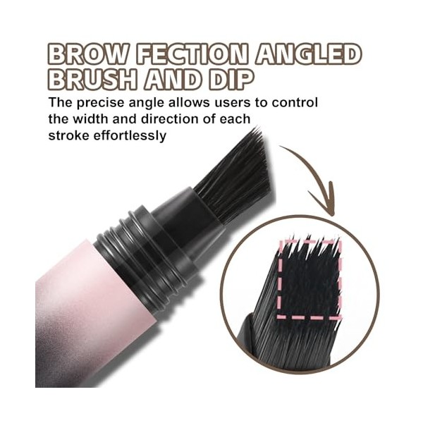 Apooliy Brosse angulaire et trempette pour sourcils Brow Fection,Gel à sourcils waterproof, Stylo à sourcils à traits semblab
