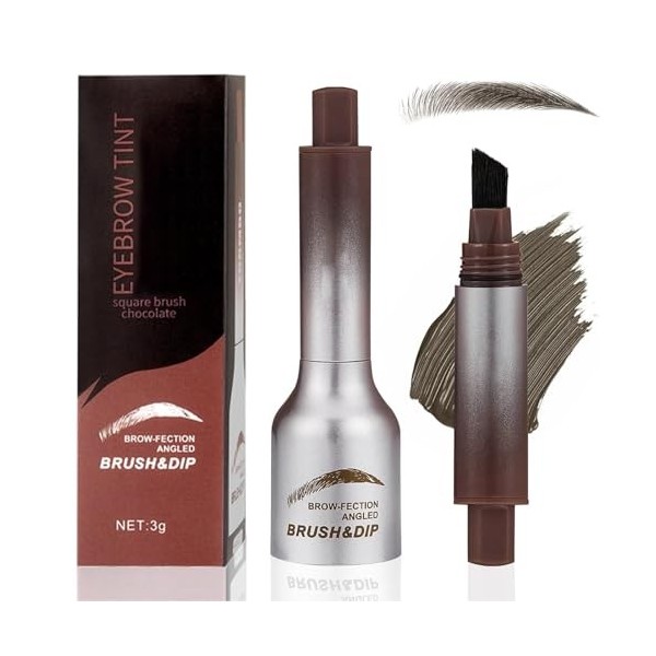 Crayon Sourcil 3D Waterproof, Crayon Microblading Sourcil Naturel Longue Durée, Carré Biseauté Goupillon Brosse à Sourcil, St