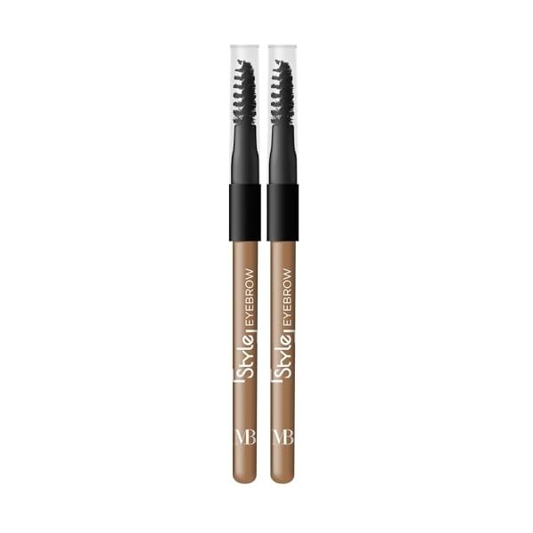 MB Milano - Crayon Sourcils - Double Embout Crayon + Brosse - BLONDE - Définit les Sourcils - Made in Italy Lot de 2 