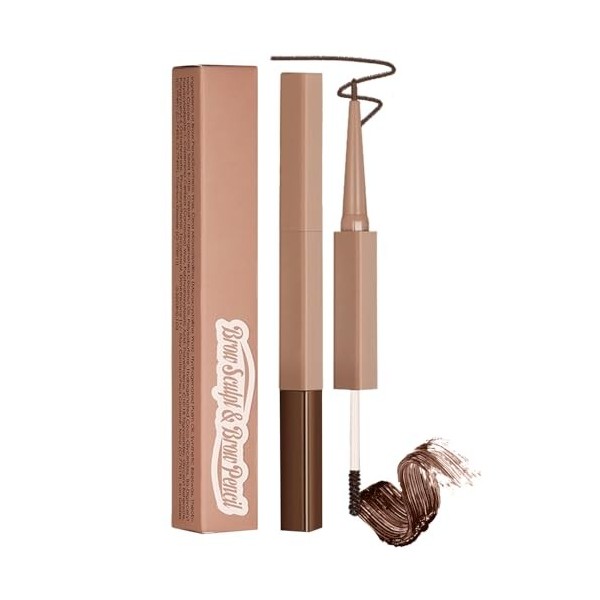 MOTIBACK Crayon à sourcils professionnel Micro Brow - Double face - Avec stylo mécanique pour dessiner, façonner et définir d