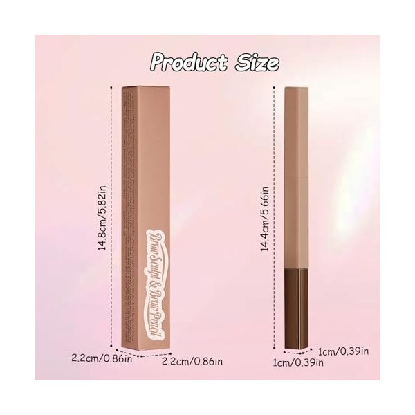 MOTIBACK Crayon à sourcils professionnel Micro Brow - Double face - Avec stylo mécanique pour dessiner, façonner et définir d