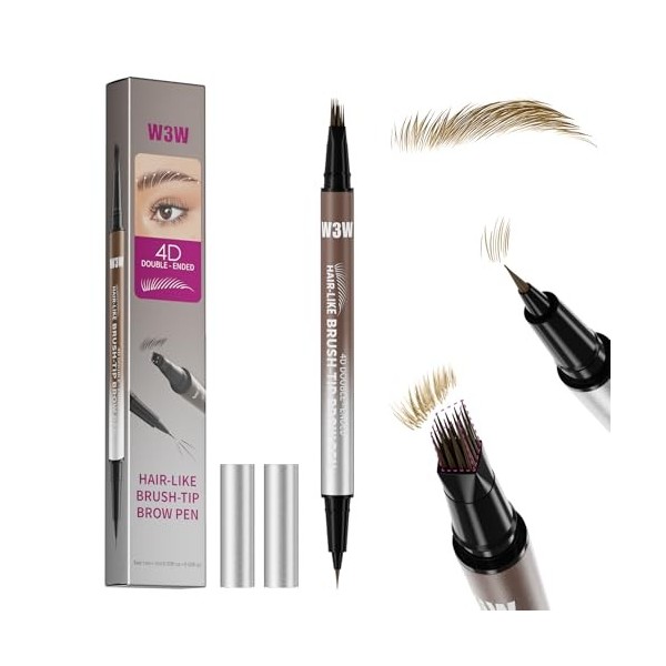 W3W 4D Dual Ended Brow Pen 01 Light Brown 