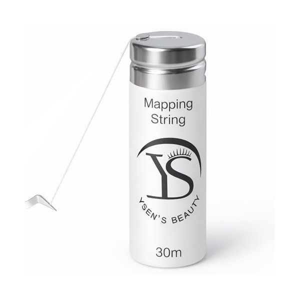 YSEN’S Fil de Mapping Sourcils Pré-Imprégné 30 m – Pour Coloration & Teinture des Sourcils, Microblading & PMU – Brow Mapping