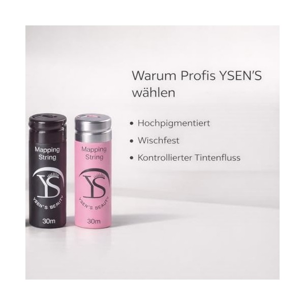 YSEN’S Fil de Mapping Sourcils Pré-Imprégné 30 m – Pour Coloration & Teinture des Sourcils, Microblading & PMU – Brow Mapping