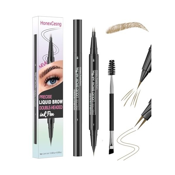 Professional Makeup Feutre à Sourcils Lift & Snatch, Waterproof, Sans Transfert, Crayon Sourcil Ultra-Fin Double 2 en 1 - Emb