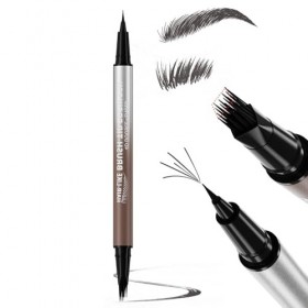 Erinde Crayon Sourcils Microblading 2 en 1, Crayon Sourcils Waterproof, Pointe Multi-Ramifications et Pointe Précise, Maquill