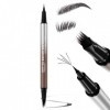 Erinde Crayon Sourcils Microblading 2 en 1, Crayon Sourcils Waterproof, Pointe Multi-Ramifications et Pointe Précise, Maquill