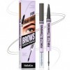 Stylo Double pour Sourcils à Pointe Ultra Précise - 4 Micro-Dents pour un Effet Microblading 3D Naturel - Tenue Résistante à 