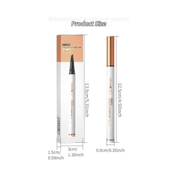 XFSRG Stylo Sourcils Liquide Professionnel Pointe Fourchue Précision Longue Durée Maquillage Naturel Résistant Imperméable