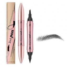 XFSRG Crayon à Sourcils 2 en 1 Double Extrémité avec Eyeliner Stylo à Pointe Quadruple pour Sourcils et Eyeliner Dernier Maqu