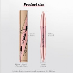 XFSRG Crayon à Sourcils 2 en 1 Double Extrémité avec Eyeliner Stylo à Pointe Quadruple pour Sourcils et Eyeliner Dernier Maqu