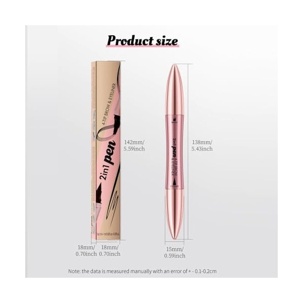 XFSRG Crayon à Sourcils 2 en 1 Double Extrémité avec Eyeliner Stylo à Pointe Quadruple pour Sourcils et Eyeliner Dernier Maqu