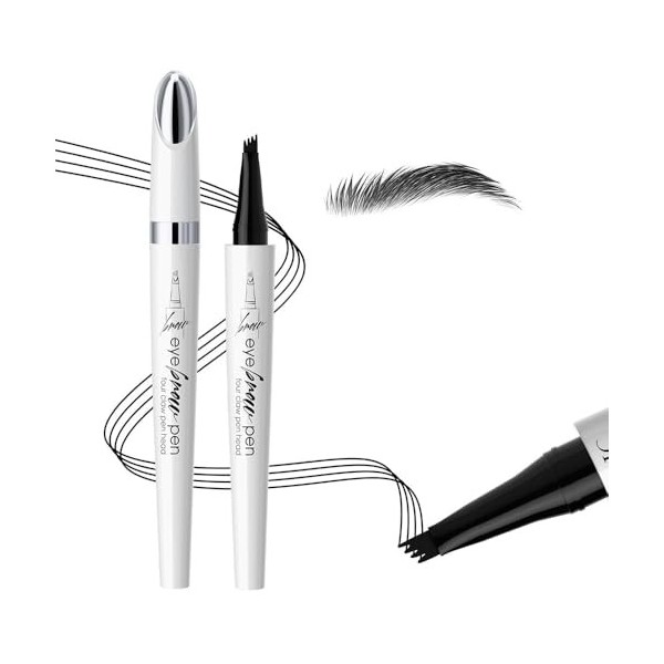 XFSRG Crayon Sourcils Liquide Quatre Pointes Précision Longue Durée Résistant Eau Maquillage Professionnel Naturel
