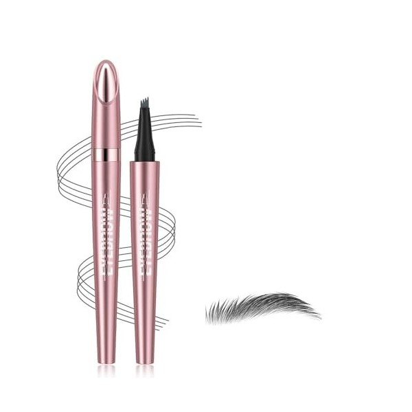 XFSRG Stylo Sourcils Liquide Automatique Pointe Fourchue Longue Durée Résistant Eau Maquillage Professionnel Naturel